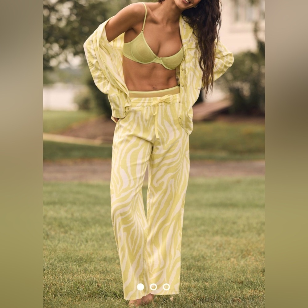 NWT Size XS - By Anthropologie Wide-Leg Flannel Pyjama Bottoms